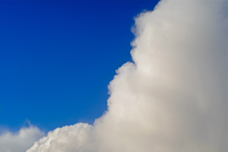 Blue sky and big, puffy, white cloud