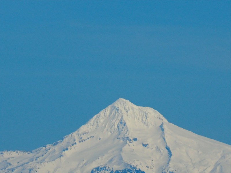 Snow-covered Mt. Hood, Oregon, and blue sky