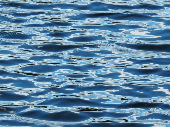 Blue and white ripples in water