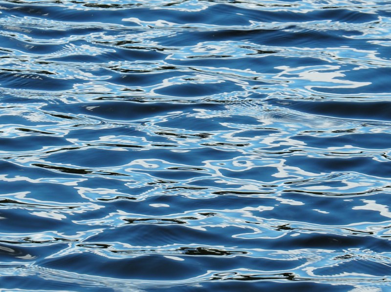 Blue and white ripples in water