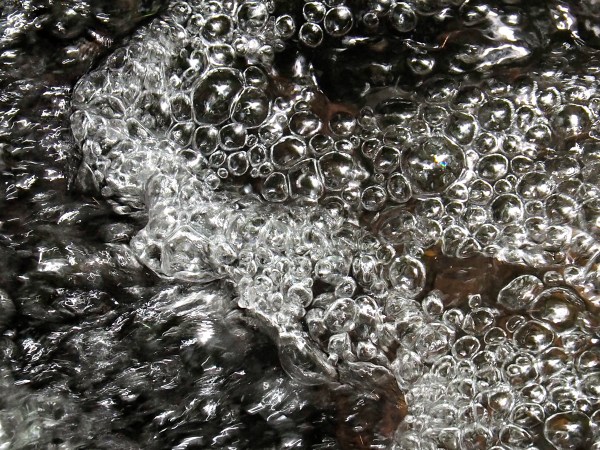 Bubbles on surface of small creek