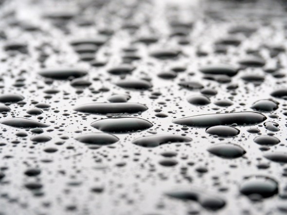 Water drops on glass surface