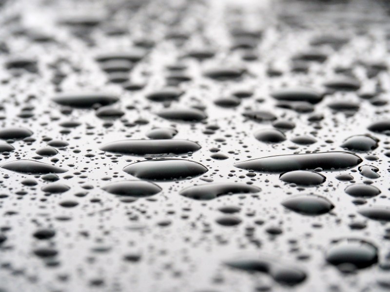 Water drops on glass surface