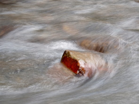 Silky stream flowing over rocks