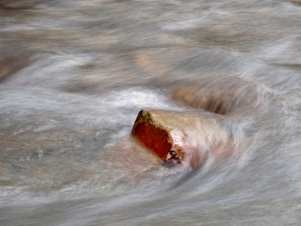 Silky stream flowing over rocks