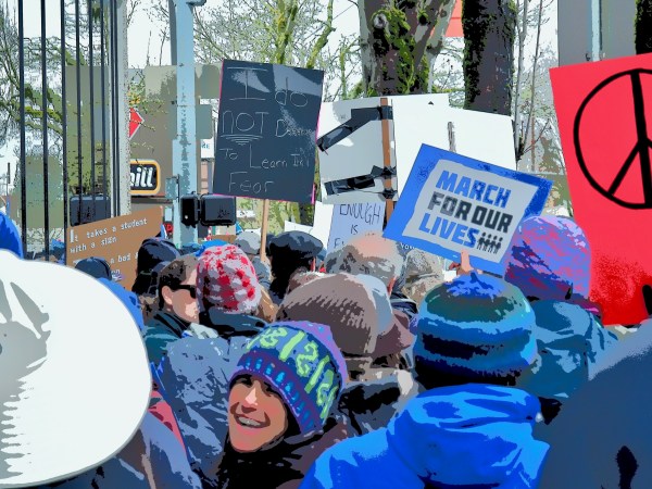 People marching in "March for Our Lives"