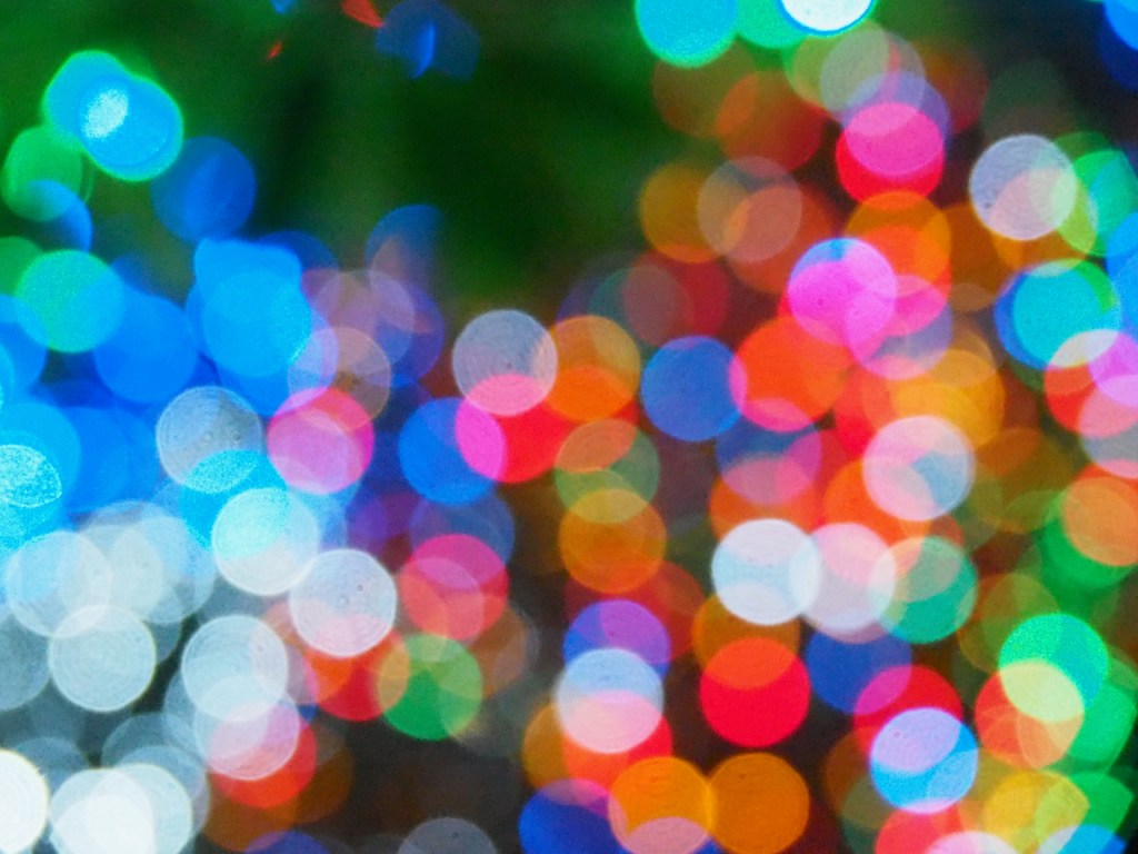 Abstract circles of light in many colors