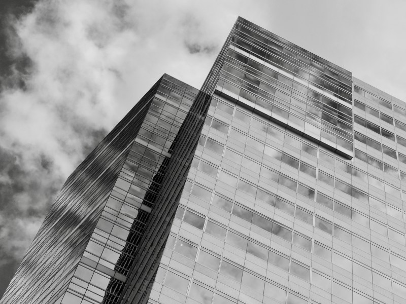 Skyscrapers and clouds
