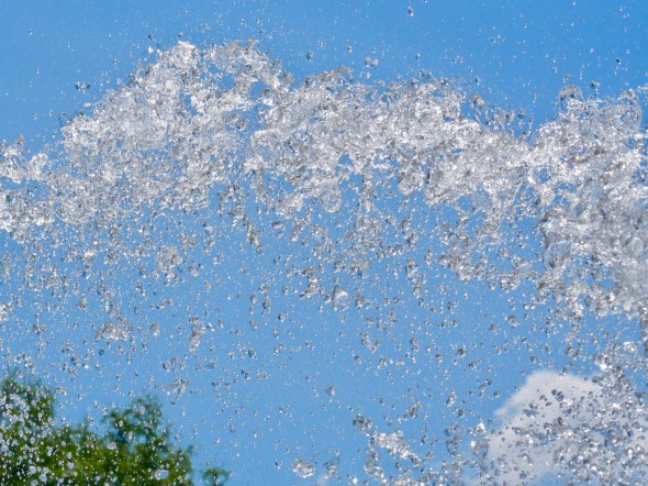 Fountain and blue sky