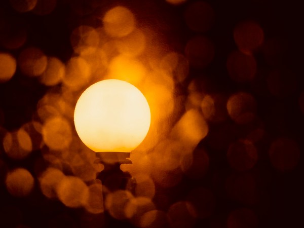 Street light in darkness