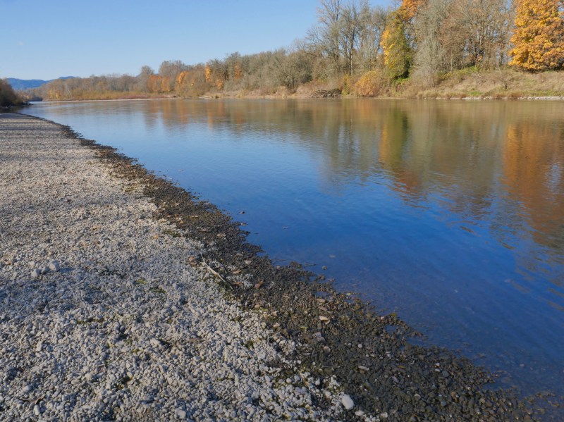 River and gravel beach