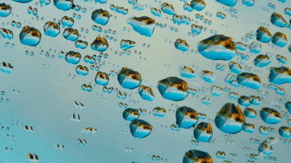 reflections in raindrops