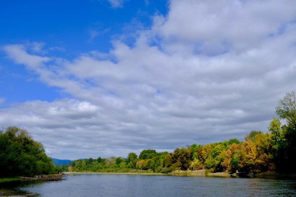 River and Sky and Fall Foliage