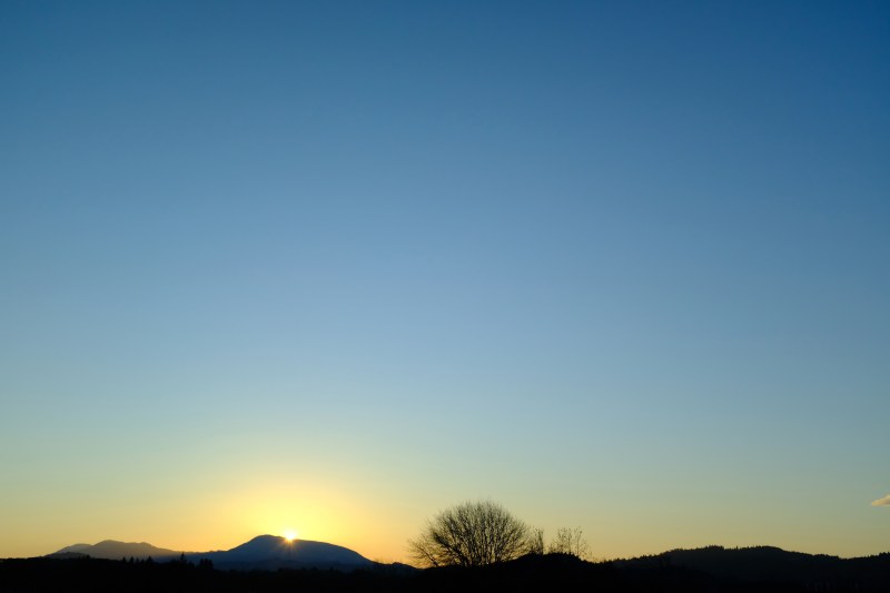 Sunset over Oregon Coast Range