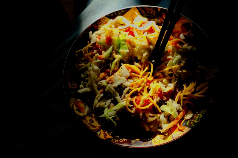 bowl of pasta and veggies