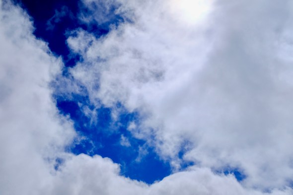 white clouds and blue sky