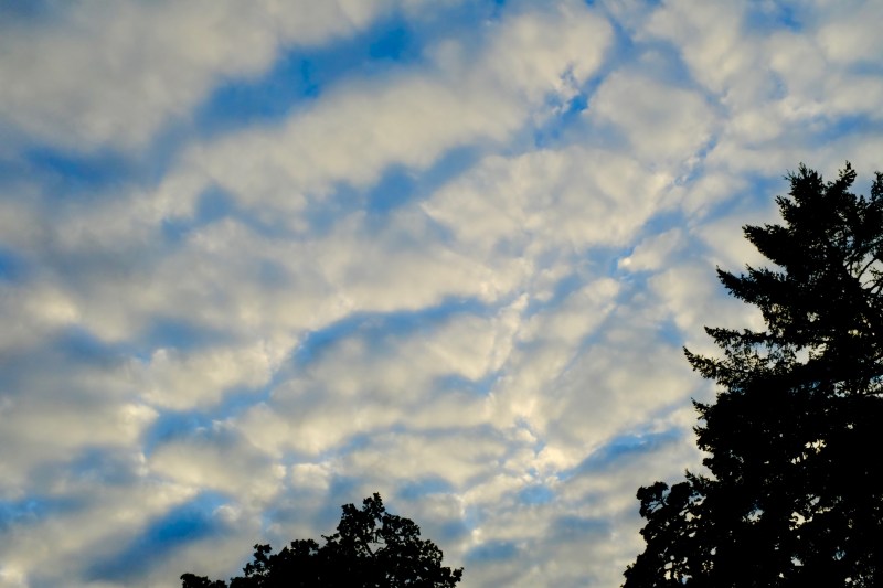 White clouds in blue sky