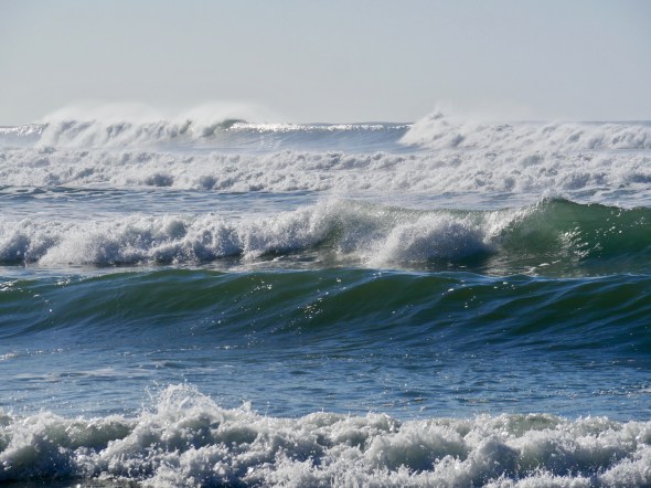 white-capped surf
