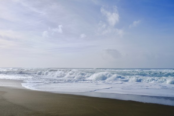 beach, surf and sky
