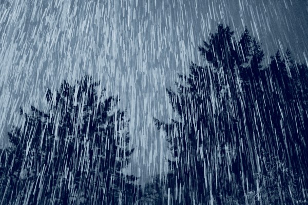 abstract photo of heavy snow shower at night