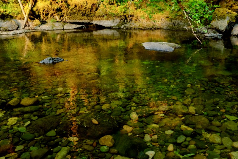 river with colorful rocks on bottom