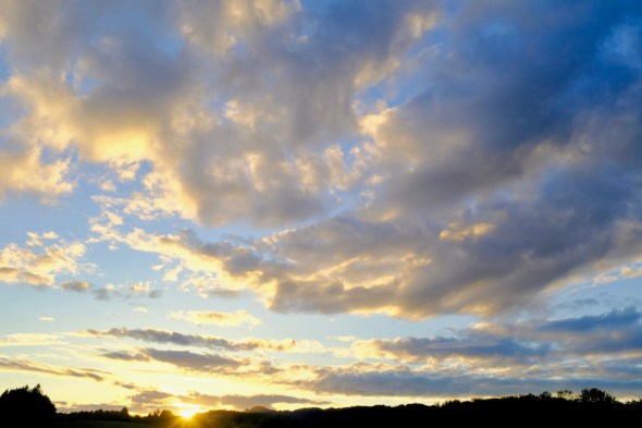 Sunset and big clouds