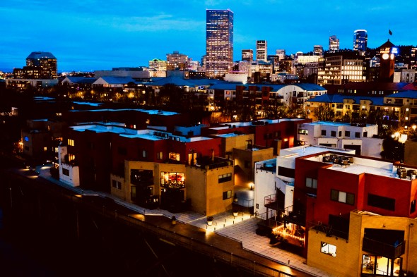 portland, oregon, skyline at dusk