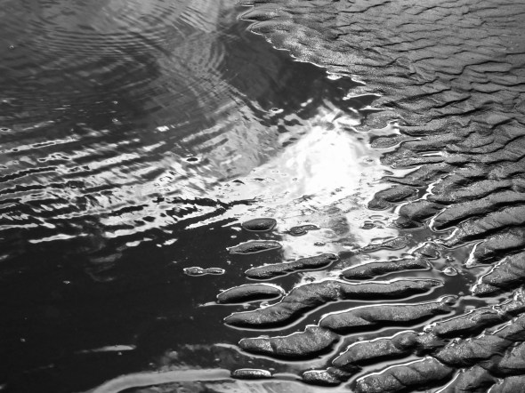 ripple marks on sandy beach