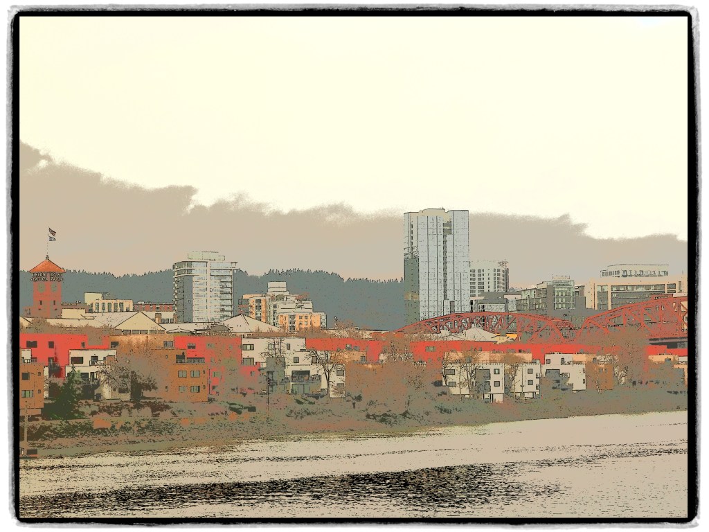 Portland, OR, waterfront on Willamette River